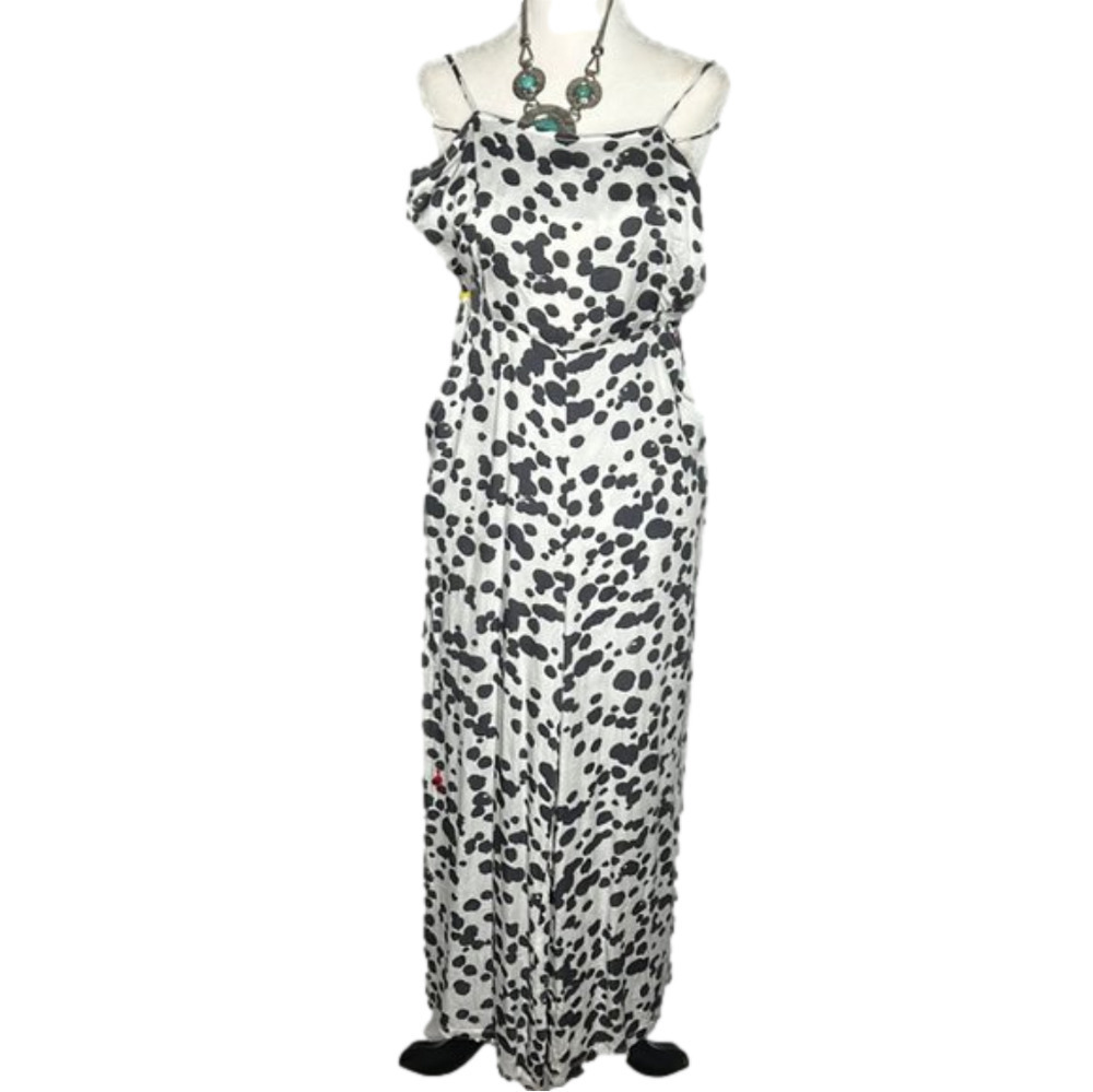 Olivaceous Strappy Charcoal/White Jumpsuit